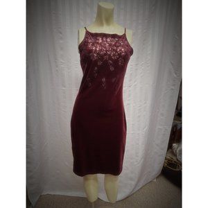 Pulse Women Sparkly Burgundy Dress With Spaghetti Strap Party/school dance Sz LG